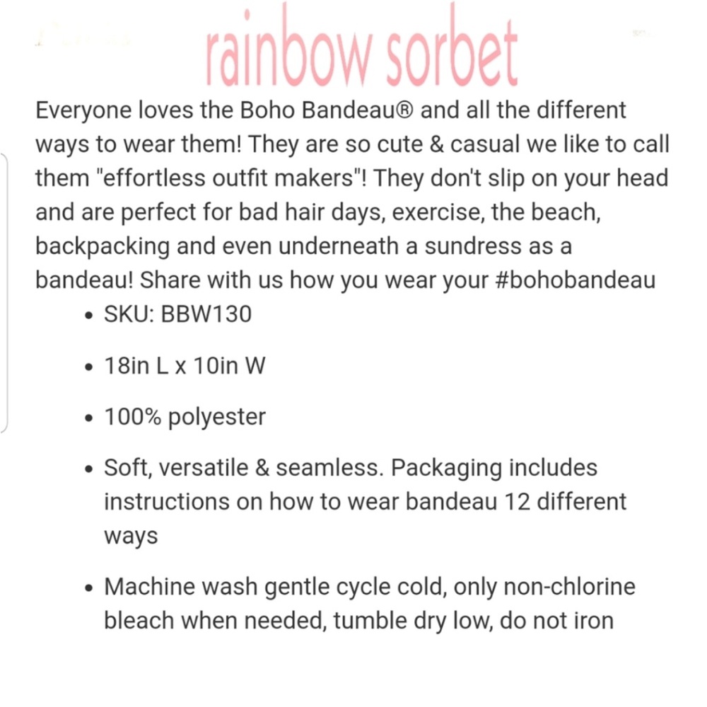 Natural Life Boho Bandeau in Rainbow Sorbet - Picture 12 of 13